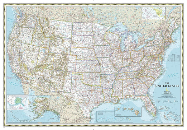 United States Wall Map - Classic Reference Map (Enlarged: 69.25 × 48 Inches)