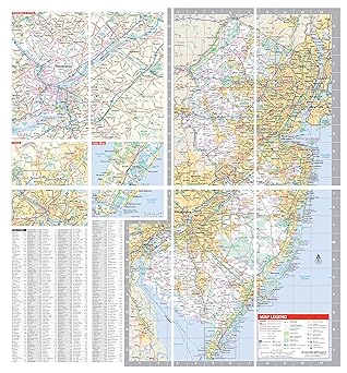 Easy To Fold! New Jersey State Laminated Map | Wide World Maps & MORE!