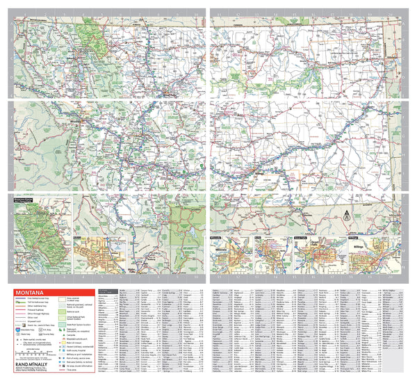 Easy to Fold! Montana & Wyoming State Map