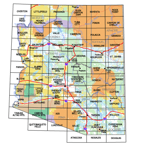 2003 Bradshaw Mountains, Arizona 1:100,000 Scale Topo Map Surface Management BLM 60×30 Minute Quad - Wide World Maps & MORE!
