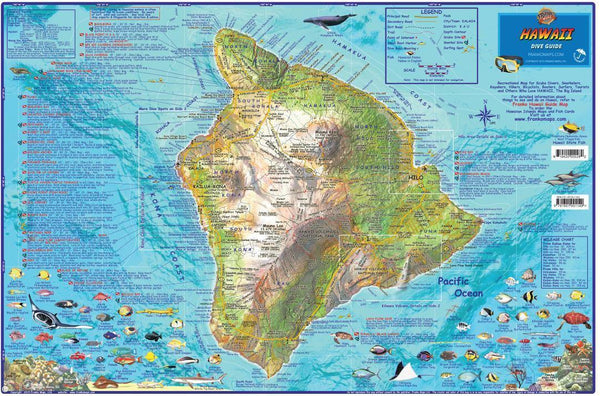 The Big Island Hawaii Dive & Snorkeling Laminated Map Poster - Wide World Maps & MORE!