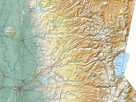 California Large Topographic Wall Map by Raven Maps, Fine Art Print on Paper (Non-Laminated) - Wide World Maps & MORE!