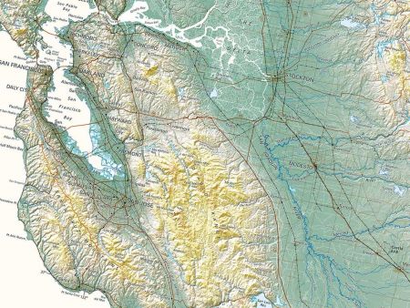 California Large Topographic Wall Map by Raven Maps, Laminated Print - Wide World Maps & MORE!