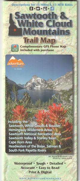 Sawtooth & White Cloud Mountains Trail Map - Wide World Maps & MORE!