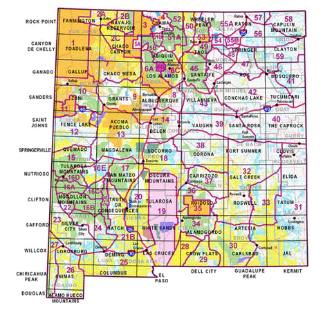 Mogollon Mountains Surface Management Status 1:100,000-Scale Topographic Map (New Mexico) - Wide World Maps & MORE!