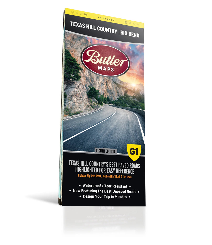 Best Paved Roads in the Texas Hill Country/Big Bend NP - G1 Series Butler Map