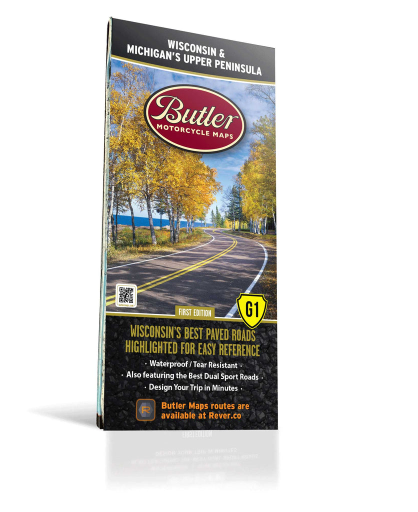 Best Paved Roads in Wisconsin and Michigan’s Upper Peninsula - G1 Series Butler Map