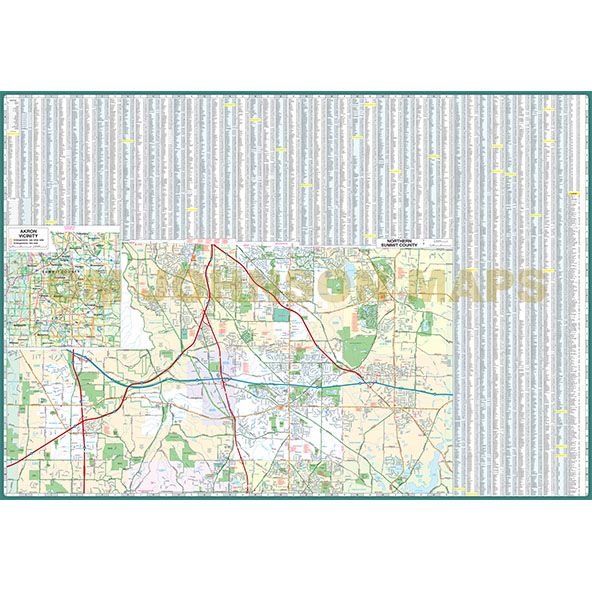 Akron / Summit County, Ohio Street Map [Map] GM Johnson