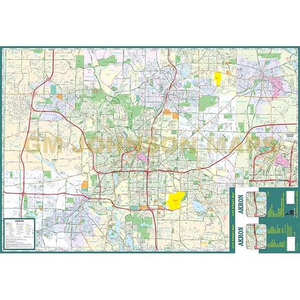 Akron / Summit County, Ohio Street Map [Map] GM Johnson