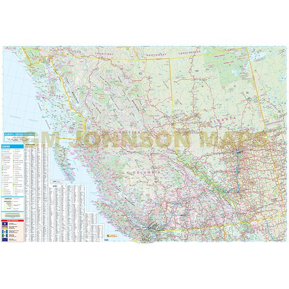 Road Map Alberta / British Columbia - Wide World Maps & MORE!