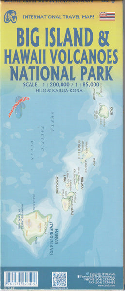 Hawaii Volcanoes National Park & Big Island Waterproof Travel Reference Map (Hilo & Kailua-Kona) - Wide World Maps & MORE!