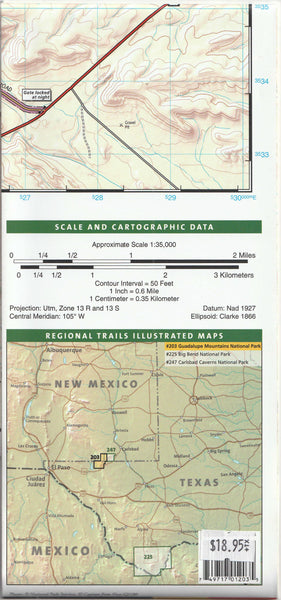 Guadalupe Mountains National Park, Texas, USA (Trails Illustrated Map 203)