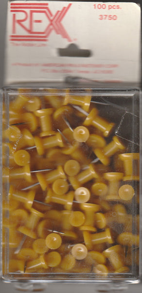 Moore Plastic Head Push Pin, Yellow, 100 Per Box (2P-100-YW) - Wide World Maps & MORE!