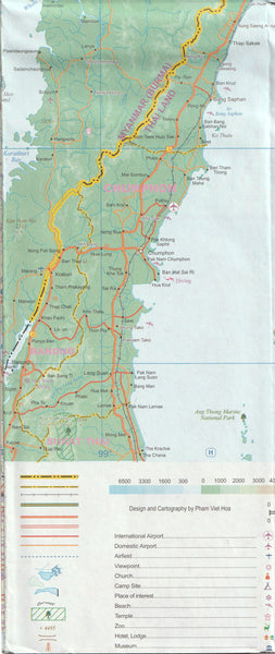 International Travel Map Myanmar (Burma)