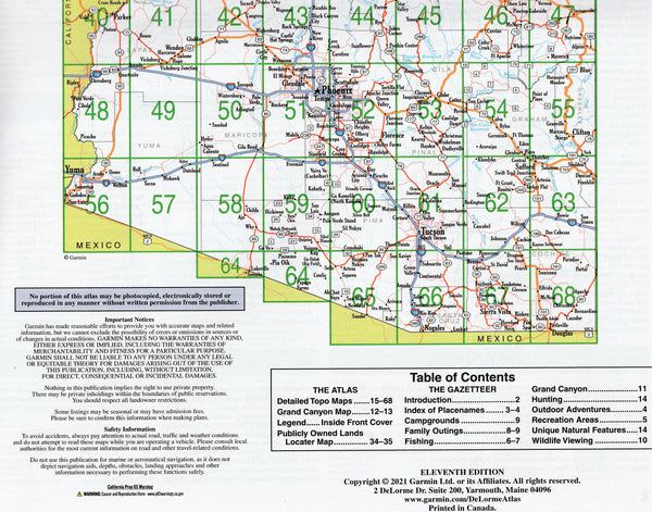 Arizona Detailed Topographic Maps (DeLorme Atlas & Gazetteer) - Wide World Maps & MORE!