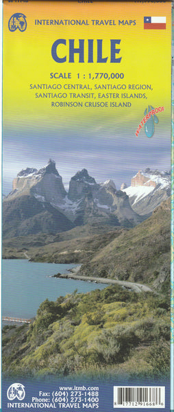 Chile Travel Reference Map Waterproof 1:1.77M - Wide World Maps & MORE!