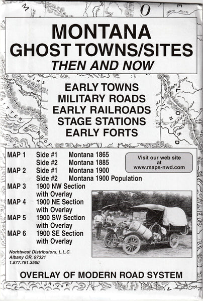 Montana, Ghost Towns, 6 Map Set Then & Now