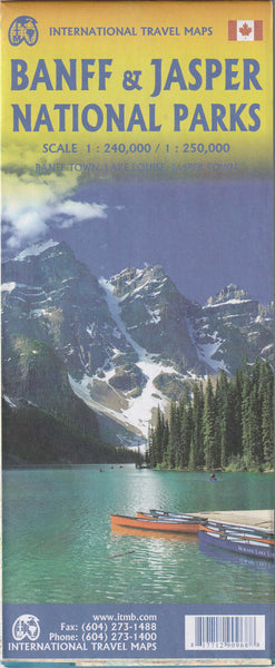 Banff & Jasper National Parks Travel Reference Map 1:240,000/1:250,000 (Banff Town, Lake Louise, Jasper Town) - Wide World Maps & MORE!