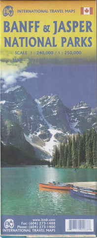 Banff & Jasper National Parks Travel Reference Map 1:240,000/1:250,000 (Banff Town, Lake Louise, Jasper Town) - Wide World Maps & MORE!
