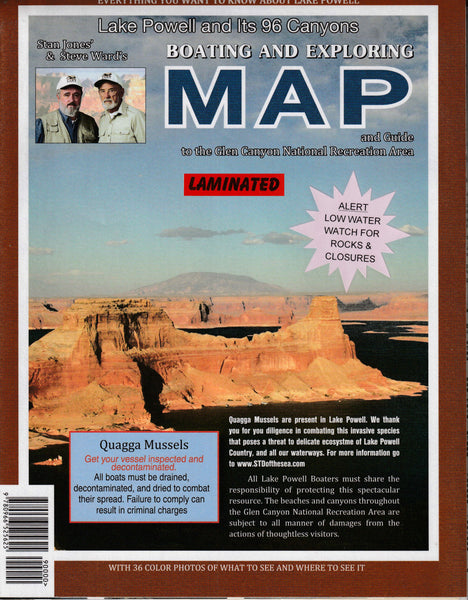 Lake Powell and Its 96 Canyons Boating ad Exploring Map with 36 Color Photos of What to See and Where to See It Gloss Laminated