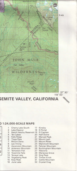 Yosemite Valley : 1:100,000-Scale Topographic Map (California 60 × 30 Minute Series Surface Management Status)