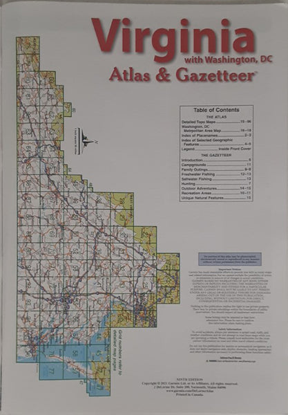 Virginia Detailed Topographic Maps (DeLorme Atlas & Gazetteer)