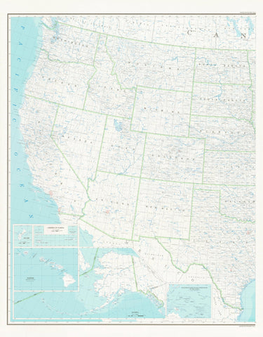 United States Map 2B Base Map (West Half, Paper/Non-Laminated) (TUS5571) [Map] [1975] - Wide World Maps & MORE!