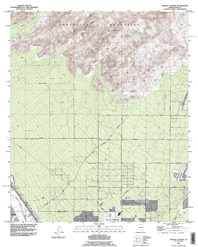 RUELAS CANYON, Arizona 7.5' - Wide World Maps & MORE!