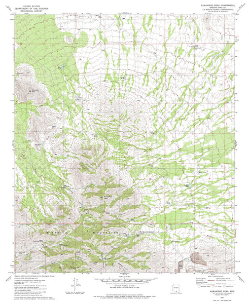 SAMANIEGO PEAK, Arizona 7.5' - Wide World Maps & MORE!
