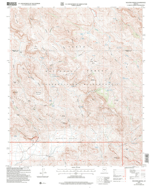 Weavers Needle, AZ (7.5'×7.5' Topographic Quadrangle) - Wide World Maps & MORE!