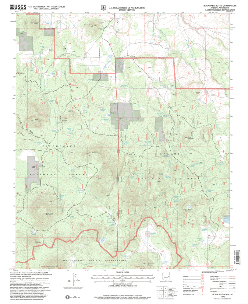 Boundary Butte, Arizona (7.5'×7.5' Topographic Quadrangle) - Wide World Maps & MORE!