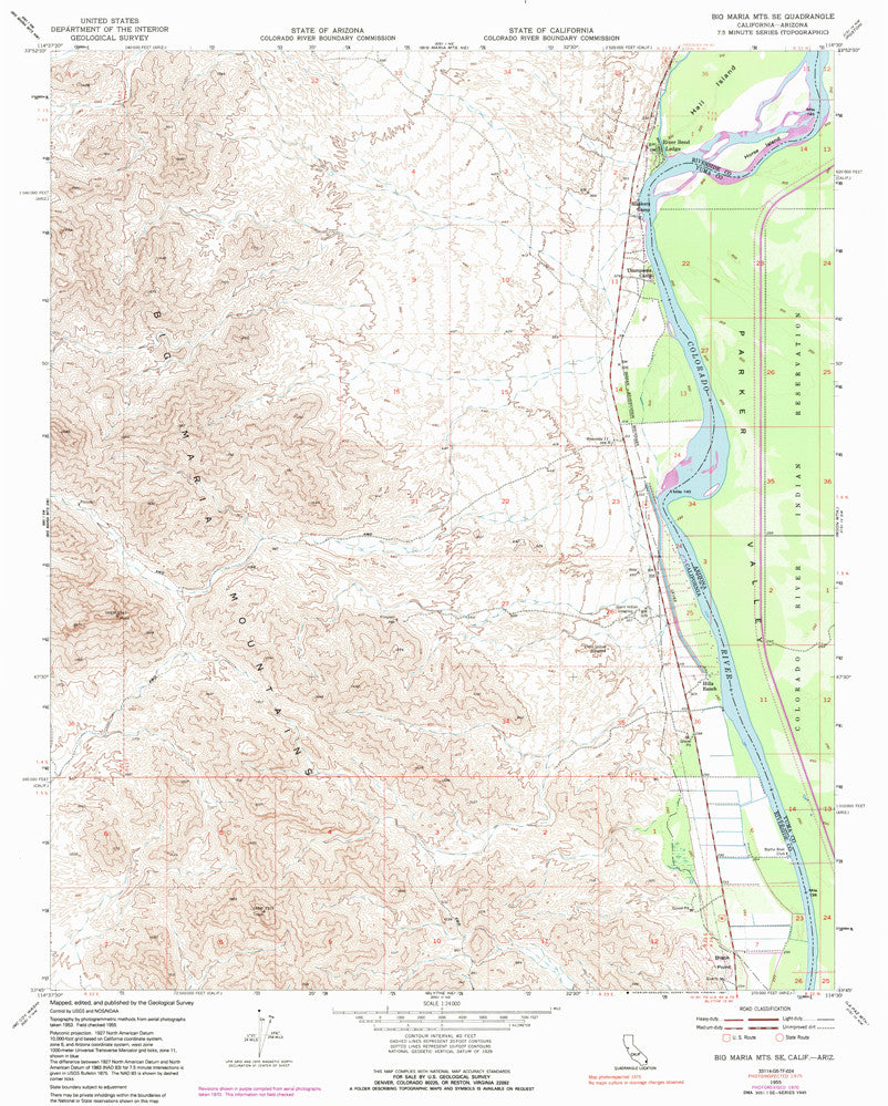BIG MARIA MTS SE, CA-AZ 7.5' - Wide World Maps & MORE!