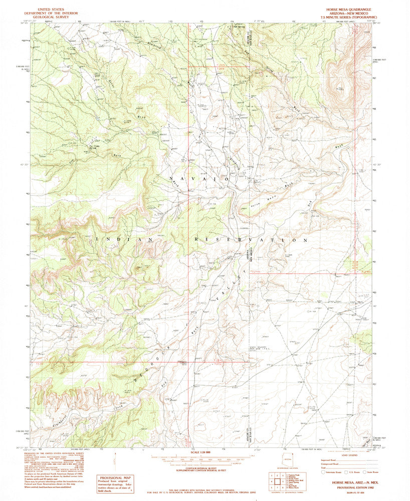 HORSE MESA, Arizona-New Mexico 7.5'×7.5' Topographic Quadrangle - Wide World Maps & MORE!