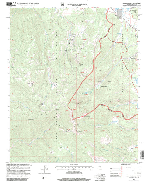 Mount Baldy, Arizona (7.5'×7.5' Topographic Quadrangle) - Wide World Maps & MORE!