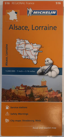 Michelin Map No.516 Alsace Lorraine, Strasbourg, Mulhouse, and Surrounding Area  (France), Scale 1:175,000 (with Street Maps of Strasbourg and Metz) (French Edition) [May 17, 2017] - Wide World Maps & MORE!