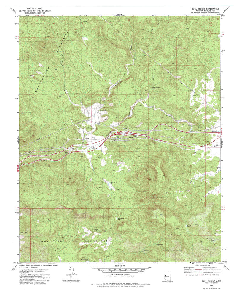 Bull Spring, Arizona (7.5'×7.5' Topographic Quadrangle) - Wide World Maps & MORE!