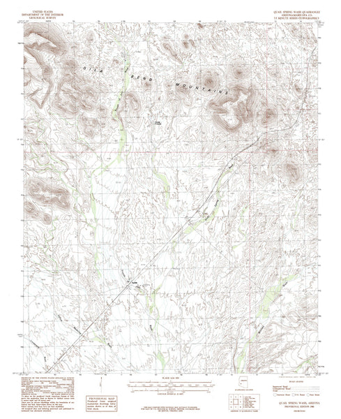 Quail Spring Wash, Arizona (7.5'×7.5' Topographic Quadrangle) - Wide World Maps & MORE!