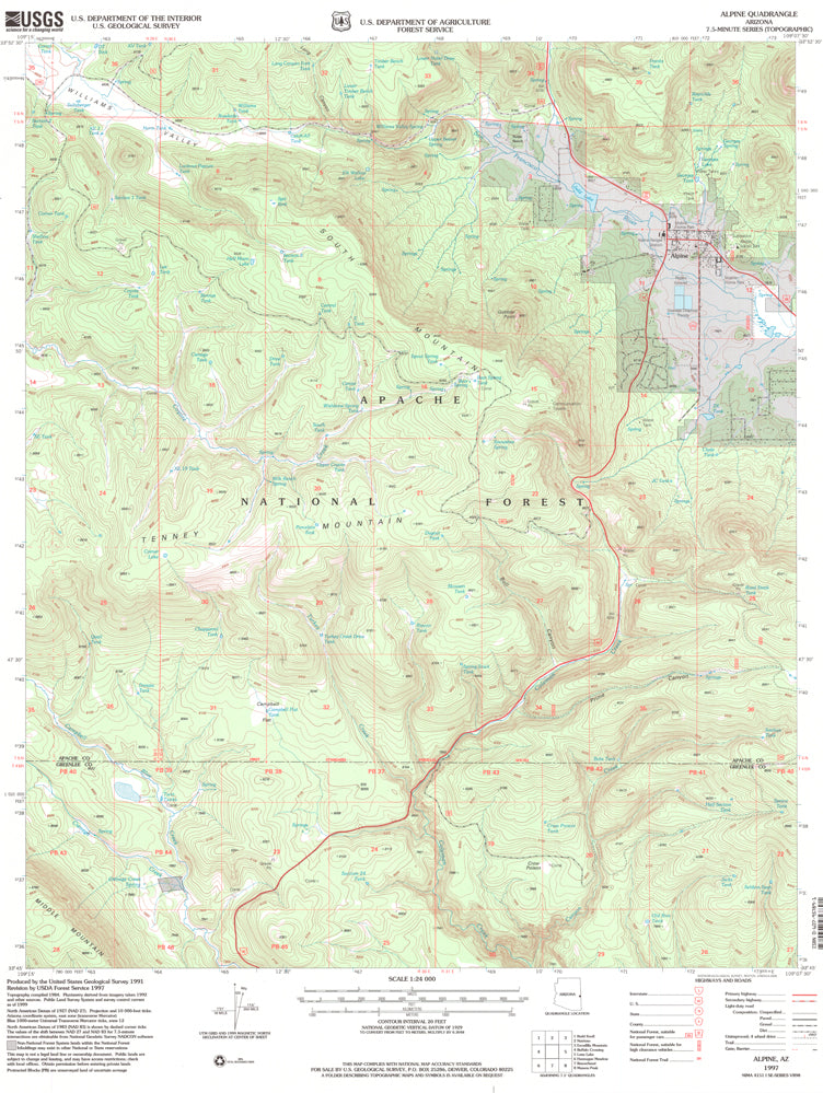 Alpine, Arizona (7.5'×7.5' Topographic Quadrangle) - Wide World Maps & MORE!