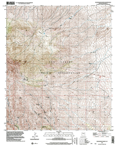 BEARGRASS BASIN, Arizona 7.5' - Wide World Maps & MORE!