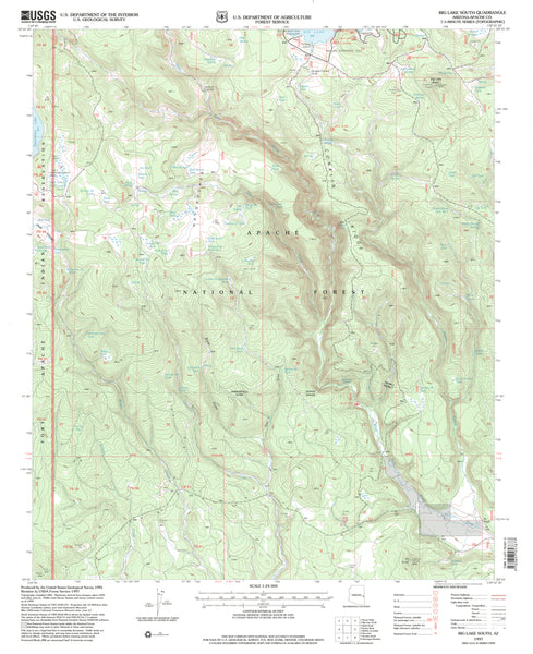 Big Lake South, Arizona (7.5'×7.5' Topographic Quadrangle) - Wide World Maps & MORE!