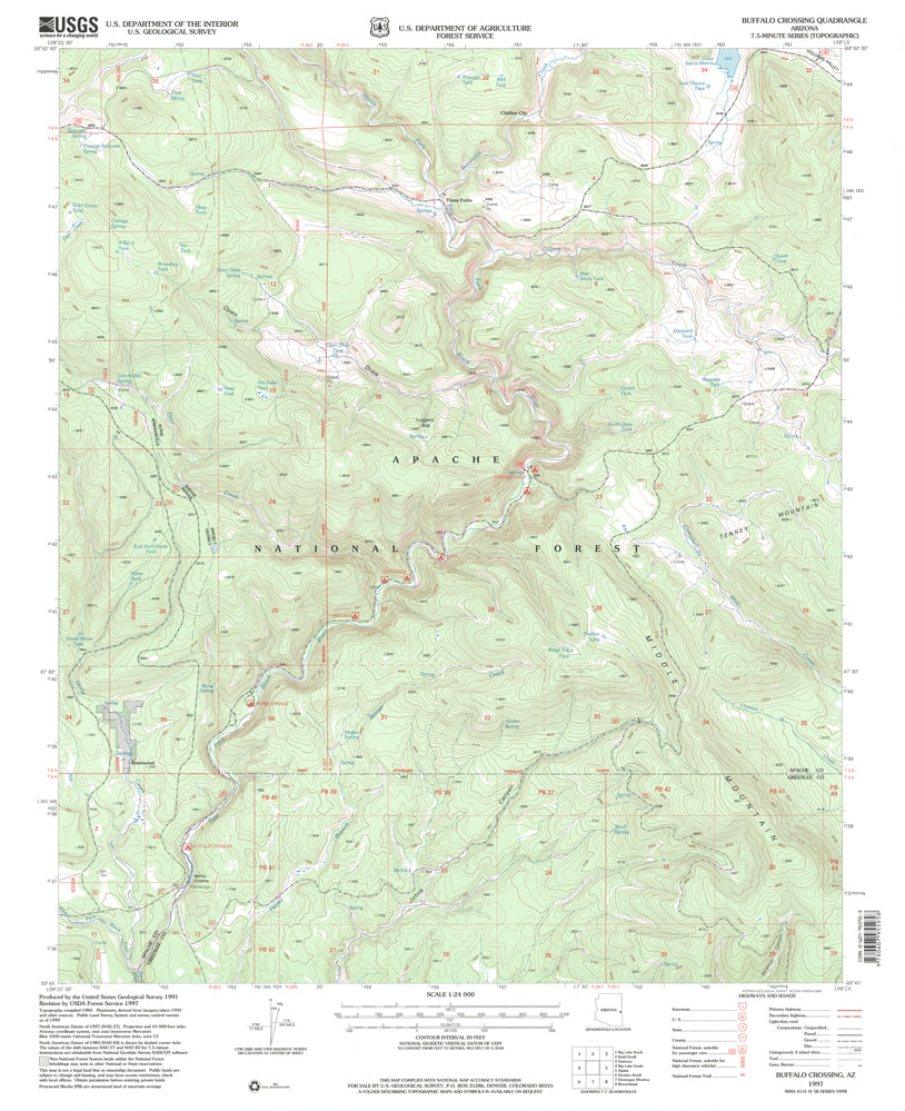 Buffalo Crossing, Arizona (7.5'×7.5' Topographic Quadrangle) - Wide World Maps & MORE!