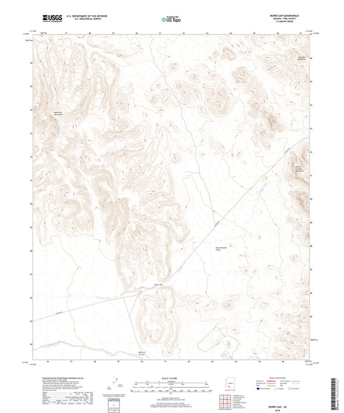 Burro Gap, Arizona (US TOPO 7.5'×7.5' Topographic Quadrangle) - Wide World Maps & MORE!