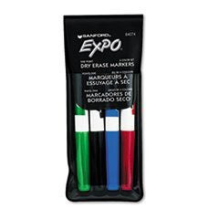 Dry Erase Markers, Fine Point, Assorted, 4/Set - Wide World Maps & MORE! - Office Product - Expo - Wide World Maps & MORE!
