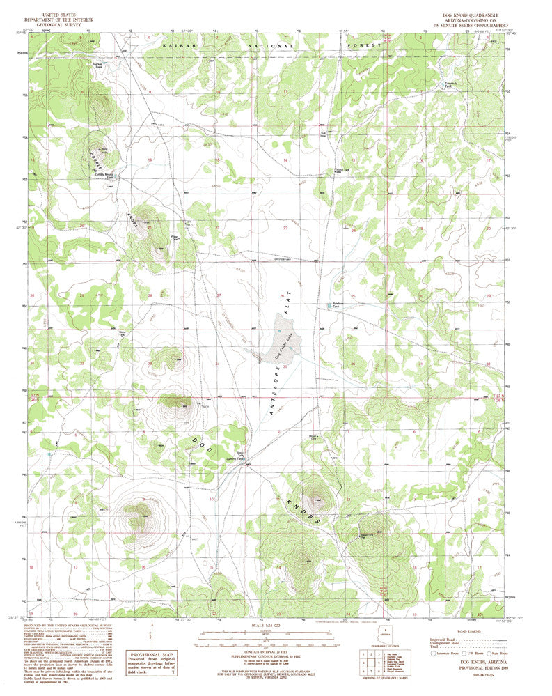 DOG KNOBS, Arizona 7.5' - Wide World Maps & MORE! - Map - Wide World Maps & MORE! - Wide World Maps & MORE!