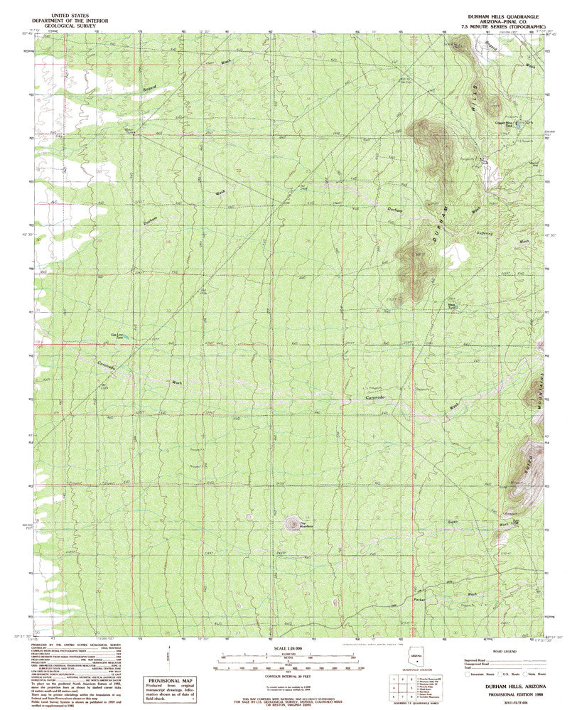 DURHAM HILLS, Arizona 7.5' - Wide World Maps & MORE! - Map - Wide World Maps & MORE! - Wide World Maps & MORE!