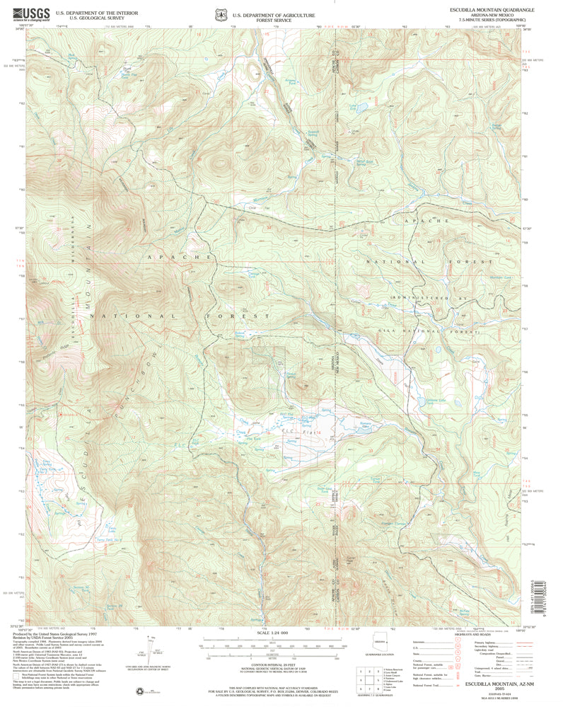 Escudilla Mountain, AZ (7.5'×7.5' Topographic Quadrangle) - Wide World Maps & MORE! - Map - Wide World Maps & MORE! - Wide World Maps & MORE!