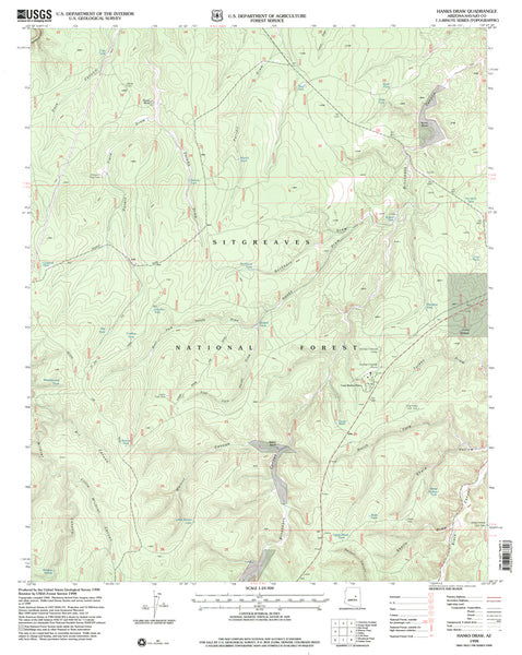 Hanks Draw, Arizona (7.5'×7.5' Topographic Quadrangle) - Wide World Maps & MORE!