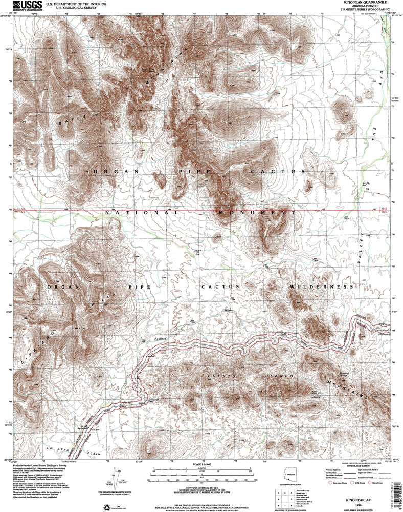 KINO PEAK, Arizona (7.5'×7.5' Topographic Quadrangle) - Wide World Maps & MORE! - Map - Wide World Maps & MORE! - Wide World Maps & MORE!
