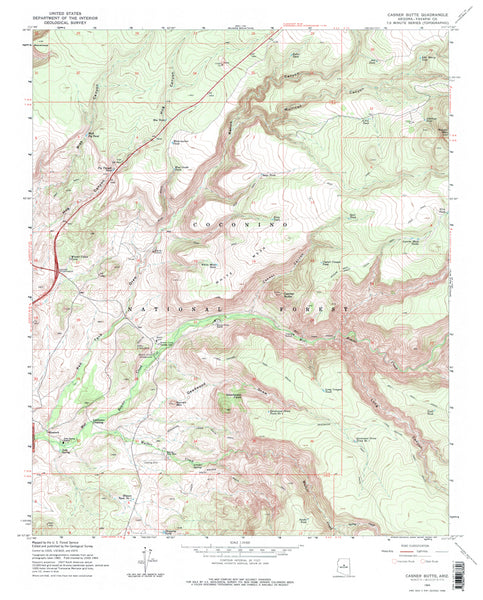 Casner Butte, Arizona (7.5'×7.5' Topographic Quadrangle) - Wide World Maps & MORE!