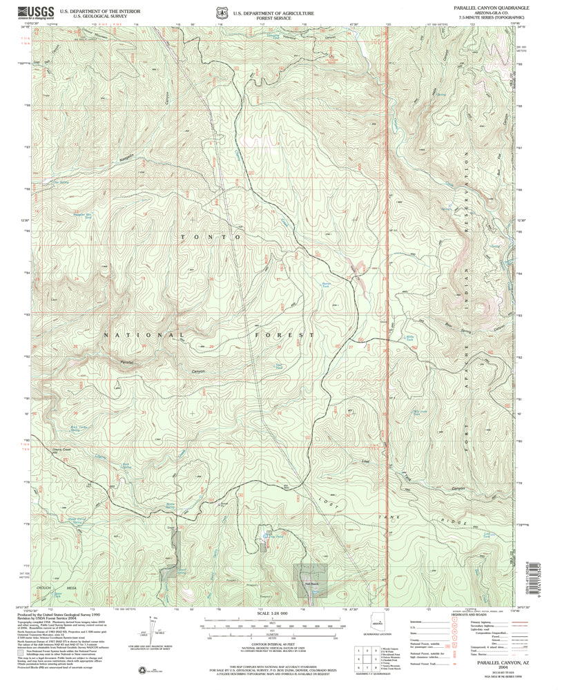 Parallel Canyon, Arizona (7.5'×7.5' Topographic Quadrangle) - Wide World Maps & MORE!